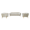 Stella Transitional Beige Velvet Sofa Set