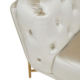 Stella Transitional Beige Velvet Sofa