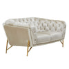 Stella Transitional Beige Velvet Loveseat