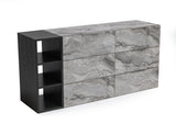 Maranello Modern Grey Wash & Faux Marble Dresser