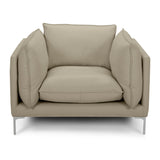 Harvest Modern Taupe Full Leather Chair