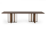 Livia Modern Wenge & Gold Stainless Steel Dining Table