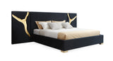 Aspen Glam Black Velvet & Gold Bed