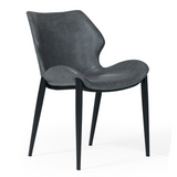 Instone Industrial Dark Grey Eco-Leather Dining Chair (Set of 2)