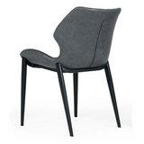 Instone Industrial Dark Grey Eco-Leather Dining Chair (Set of 2)