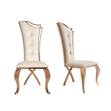 Bonnie Beige Velvet & Rose Gold Dining Chair (Set of 2)