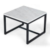 Baca White Marble + Black Metal End Table