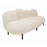 Glaster Contemporary White Sherpa 88" Bubble Sofa