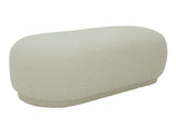 Kael Contemporary White Sherpa Ottoman