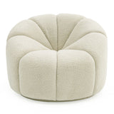 Gadson Contemporary White Sherpa Swivel Chair Accent Chair