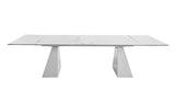  Mielcasa | White Modrest Latrobe Modern White Ceramic Quartz 118" Extendable Dining Table | SKU VGYFDT8765-5C-WHT-DT | MPN: 79214 | Free Delivery & Free Return