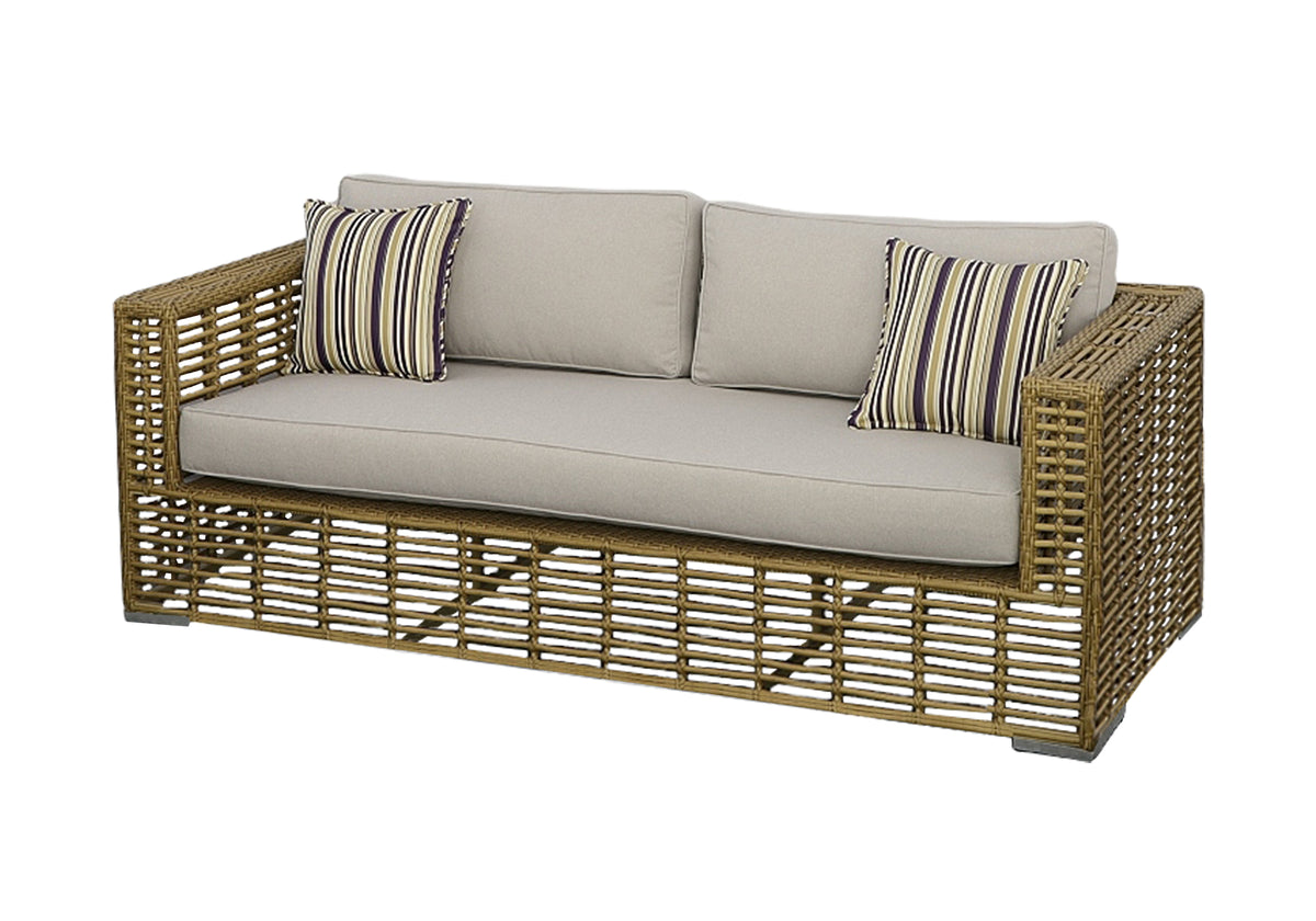 Ko Tao Outdoor Beige + Wicker Sofa