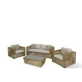Ko Tao Outdoor Beige + Wicker Sofa