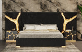 Aspen Modern Black + Gold Bed + Nightstands