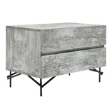 Lamont + Aria Modern Beige Fabric + Grey Texture 4-Piece Bedroom Set