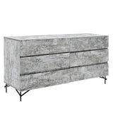 Lamont + Aria Modern Beige Fabric + Grey Texture 4-Piece Bedroom Set