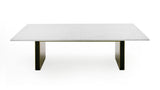 Auer White Marble & Gold Dining Table