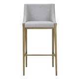 Fairview Contemporary Grey + Brass Bar Stool