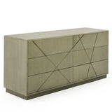 Nixa Modern Beige Velvet + Brushed Bronze + Birch 4-Piece Bedroom Set