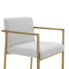 Burnham- Contemporary Light Grey Fabric + Brass Counter Stool