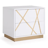 Nixa Modern White + Gold 4-Piece Bedroom Set