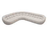 Yolonda Modern Beige Curved Sectional Sofa