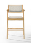 Fern Modern Natural and Beige Counter Stool Set of 2