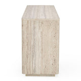 Roma Modern Faux Travertine + Gold Dresser