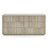 Roma Modern Faux Travertine + Gold Dresser