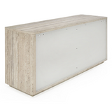 Roma Modern Faux Travertine + Gold Dresser