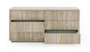 Roma Modern Faux Travertine + Gold Dresser