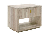 Harris + Roma Modern Brown Fabric + Faux Travertine 4-Piece Bedroom Set