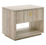 Daystar + Roma Modern Beige Velvet + Travertine + Gold Bedroom Set