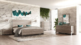 Charlene Modern Grey Elm & Stainless Steel 4-Piece Bedroom Set