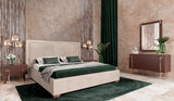 Corrico Modern Off White and Champagne Gold Bedroom Set