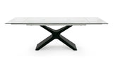 Adler Modern Black Glass Extendable 63"/94.5" Dining Table