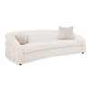 Joshua Modern 4-Seater Curved White and Taupe Fabric Sofa