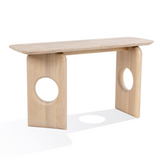 Osaka Modern Faux Marble + Natural Ash Console Table