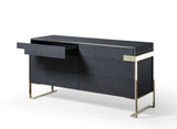 Athena & Rothsay Modern Grey Fabric + Wenge + Gold Bedroom Set
