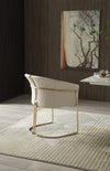 Renfew Modern Beige Vegan Leather + Champagne Gold Dining Chair