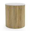 Cambridge White Marble & Mango Round End Table