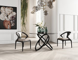 Campbell Mid-Century Modern Grey Leatherette & Black Ash Dining Chair