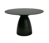 Calexico Contemporary Black Wave Glass Round Dining Table