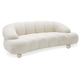 Duran Contemporary White Fabric Loveseat Sofa