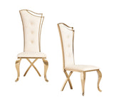 Bonnie Modern Beige Velvet & Champagne Gold Dining Chair (Set of 2)