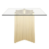 Buquet Glam Glass + Champagne Gold Rectangular Dining Table