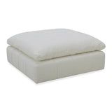 Vicki Modern Off-White Fabric Ottoman