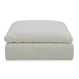 Vicki Modern Off-White Fabric Ottoman