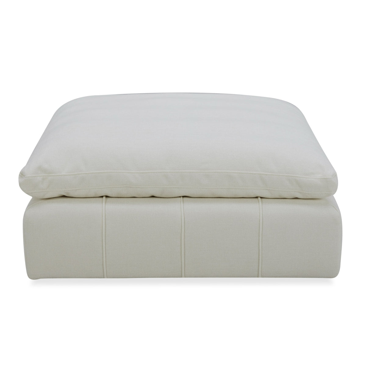 Vicki Modern Off-White Fabric Ottoman