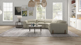 Conrad Modern Beige Fabric Sectional Sofa With 3 Recliners